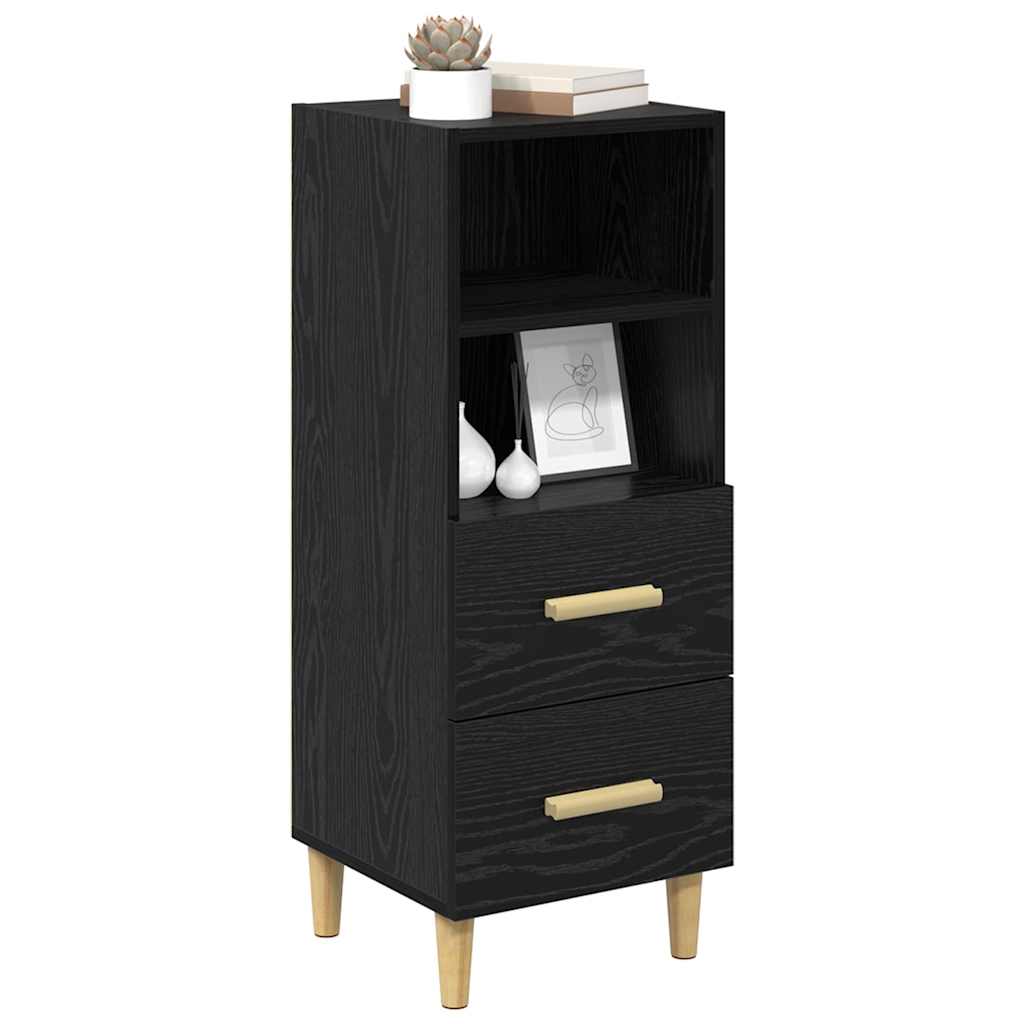 Sideboard Schwarz Eichen-Optik 34 x 34,5 x 90 cm Holzwerkstoff