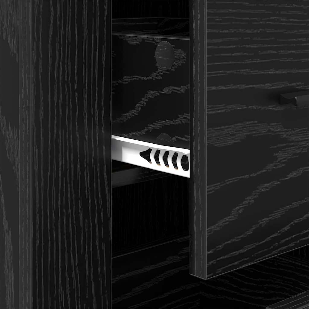 Sideboard Schwarz Eichen-Optik 40 x 33 x 70 cm Holzwerkstoff