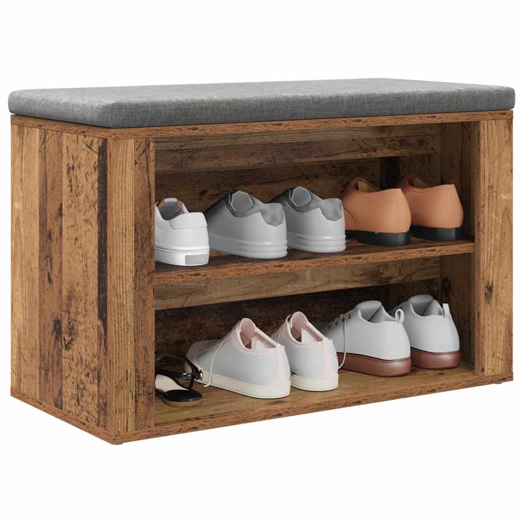 Schuhregal mit Regal Altholz 75 x 35 x 45 cm Holzwerkstoff