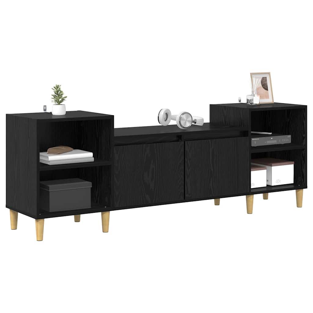 vidaXL TV-Schränk Schwarz Eichen-Optik 160 x 35 x 55 cm Holzwerkstoff