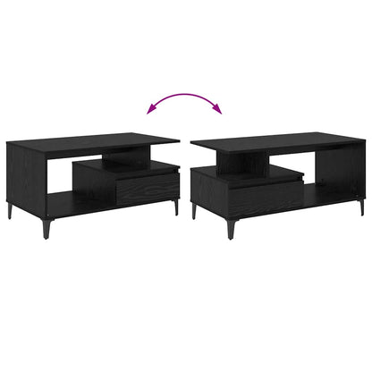 Couchtisch Schwarz Eichen-Optik 90 x 49 x 45 cm Holzwerkstoff