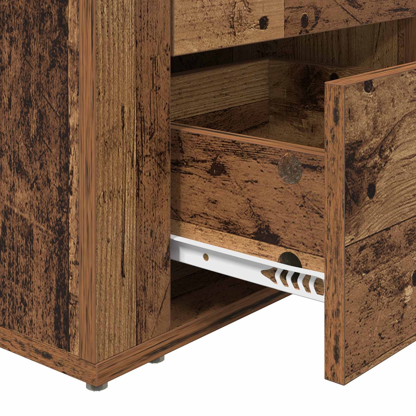 vidaXL Nachttisch mit Schubladen Altholz 35 x 50 x 60 cm Holzwerkstoff