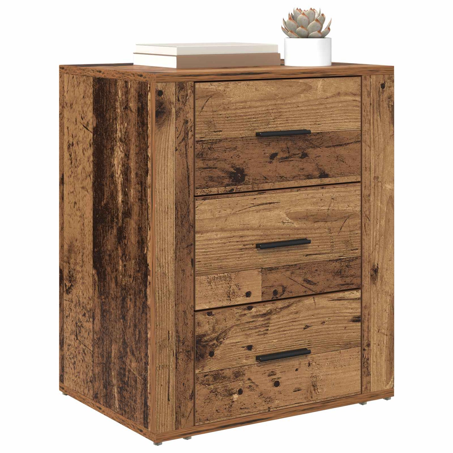 vidaXL Nachttisch mit Schubladen Altholz 35 x 50 x 60 cm Holzwerkstoff