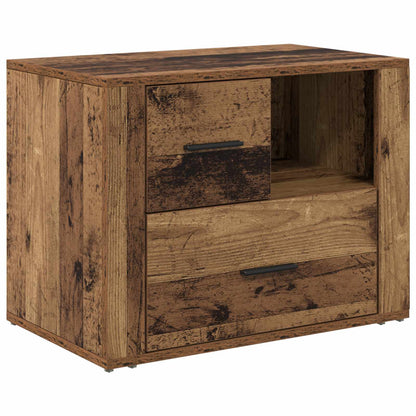 vidaXL Nachttisch mit Schubladen Altholz 35 x 60 x 50 cm Holzwerkstoff