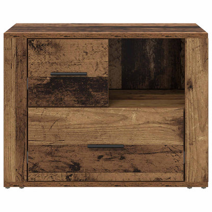 vidaXL Nachttisch mit Schubladen Altholz 35 x 60 x 50 cm Holzwerkstoff
