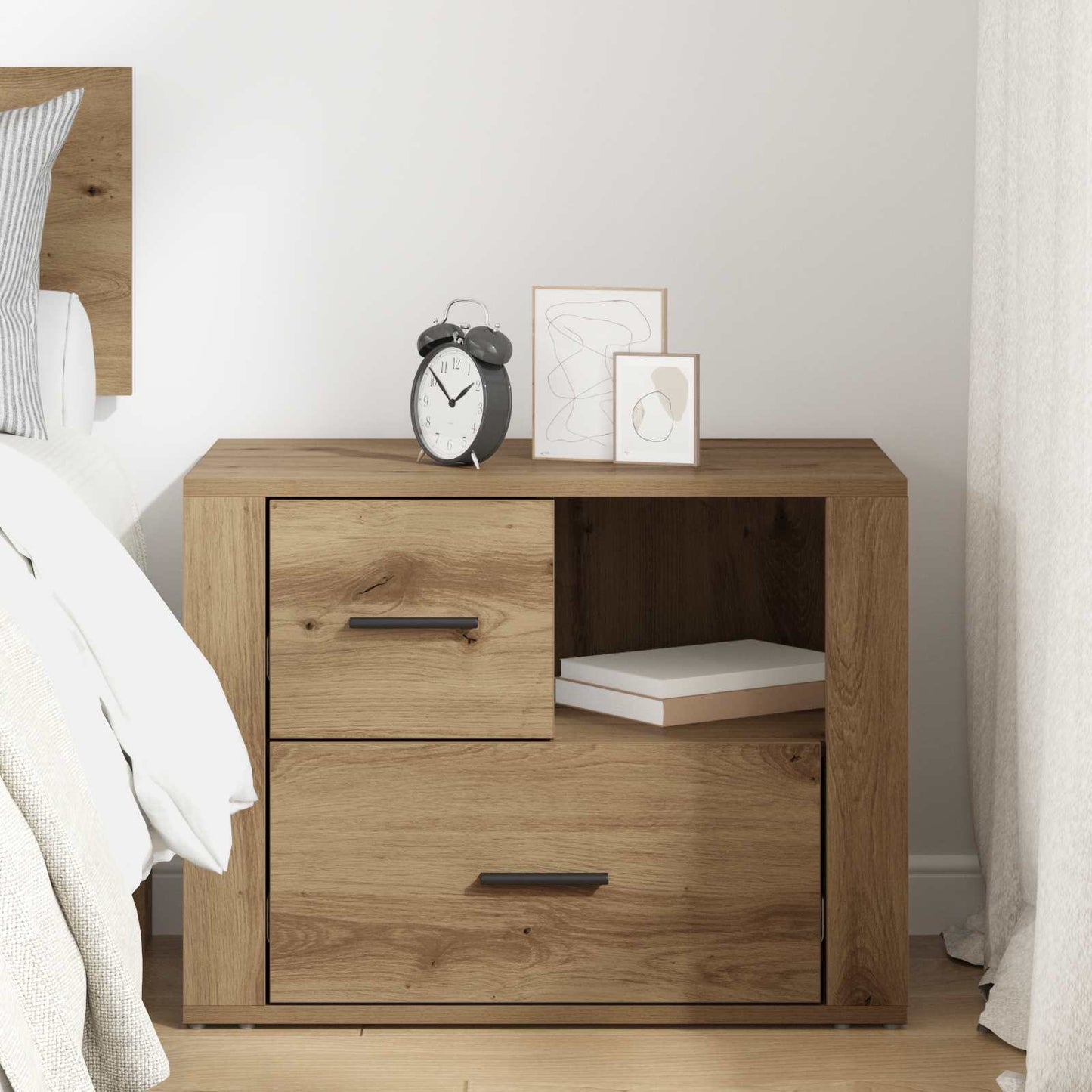 vidaXL Nachttisch Artisan-Eiche 35 x 60 x 50 cm Holzwerkstoff