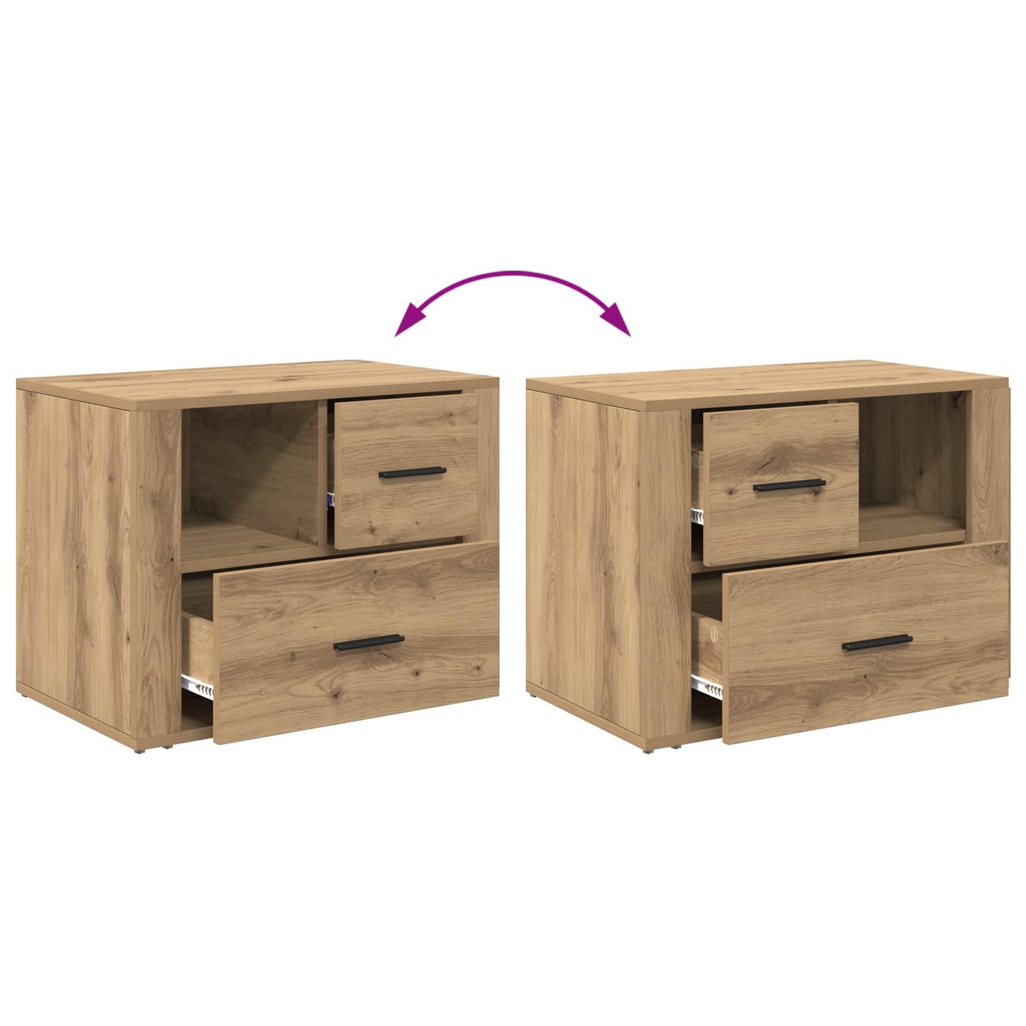 vidaXL Nachttisch Artisan-Eiche 35 x 60 x 50 cm Holzwerkstoff