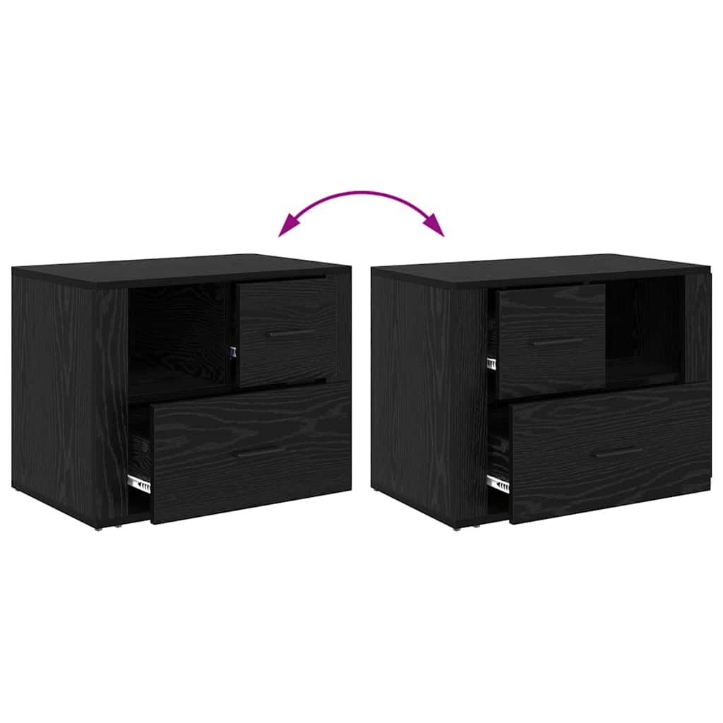 Nachttisch Schwarz Eichen-Optik 35 x 60 x 50 cm Holzwerkstoff