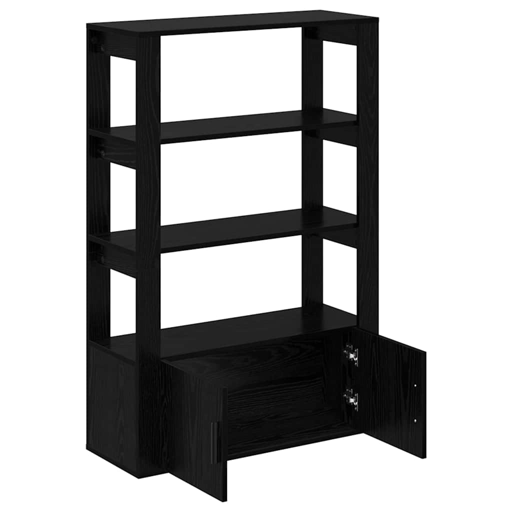 Sideboard Schwarz Eichen-Optik 30 x 80 x 119.5 cm Holzwerkstoff