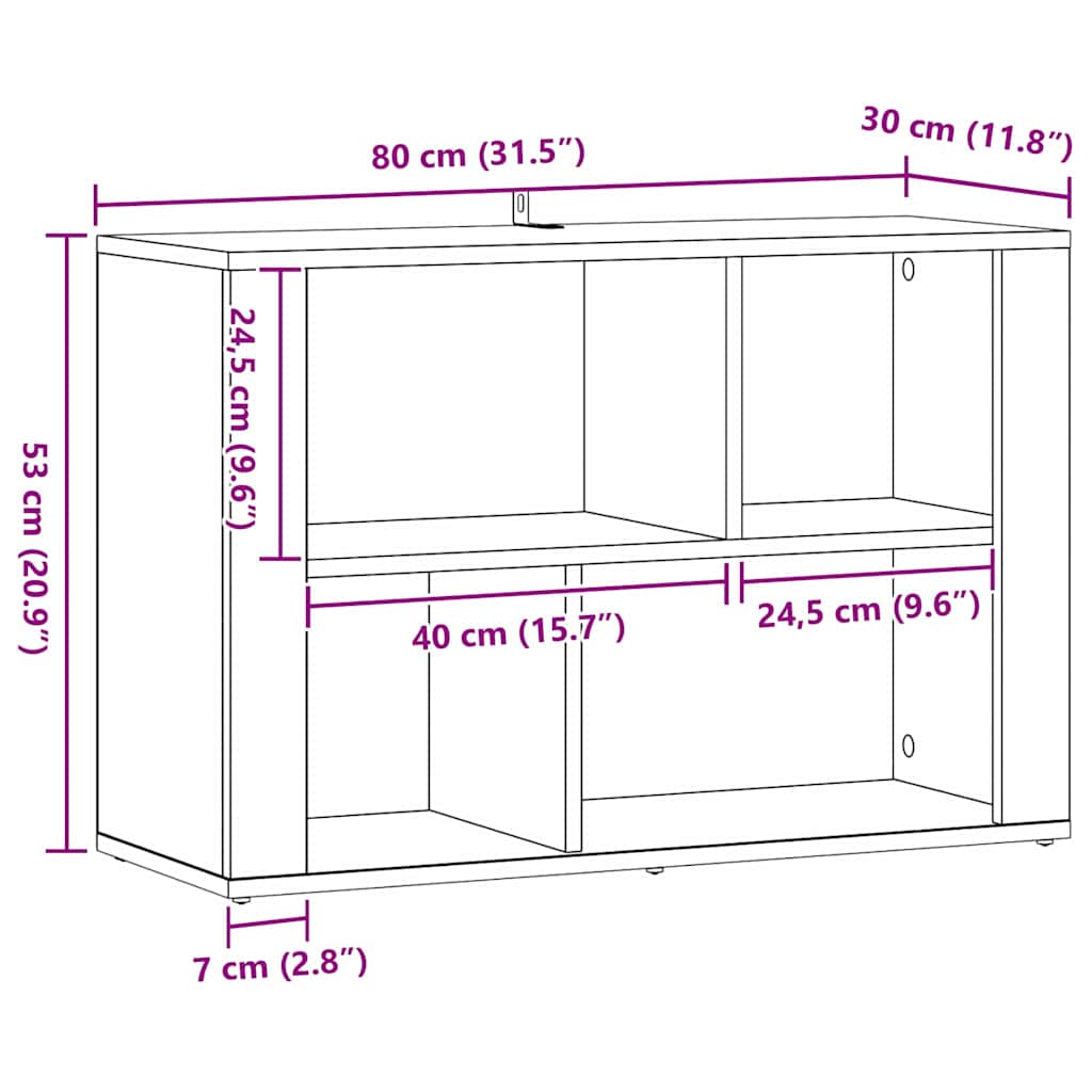 vidaXL Sideboard Artisan-Eiche 80 x 30 x 53 cm Holzwerkstoff