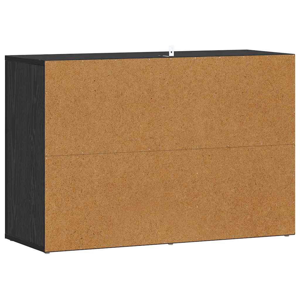 vidaXL Sideboard Schwarz Eichen-Optik 80 x 30 x 53 cm Holzwerkstoff
