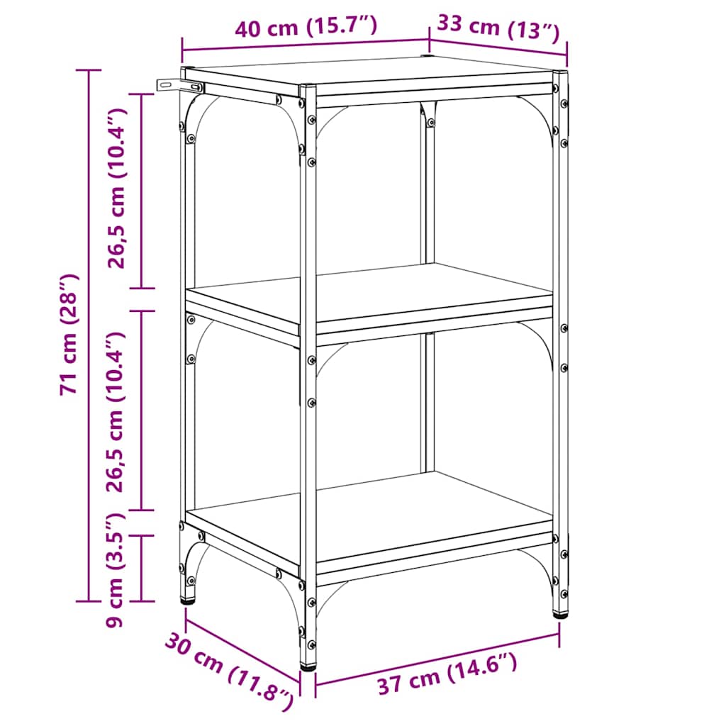 Bücherregal Altholz 40 x 33 x 70,5 cm Holzwerkstoff