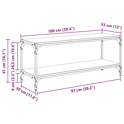 vidaXL TV-Schränk Artisan-Eiche 100x33x41cm Verbundholz und Eisen