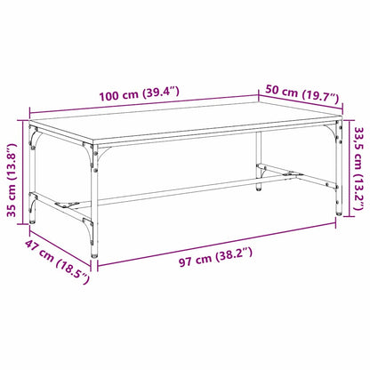 vidaXL Couchtisch Schwarz Eichen-Optik 100 x 50 x 35 cm Holzwerkstoff