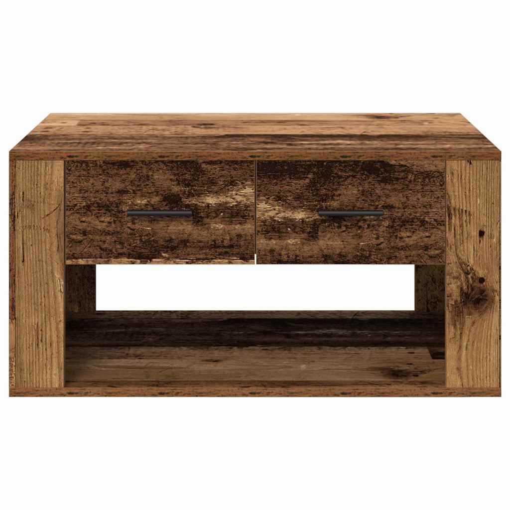 vidaXL Couchtisch mit Schubladen Altholz 80 x 50 x 40 cm Holzwerkstoff