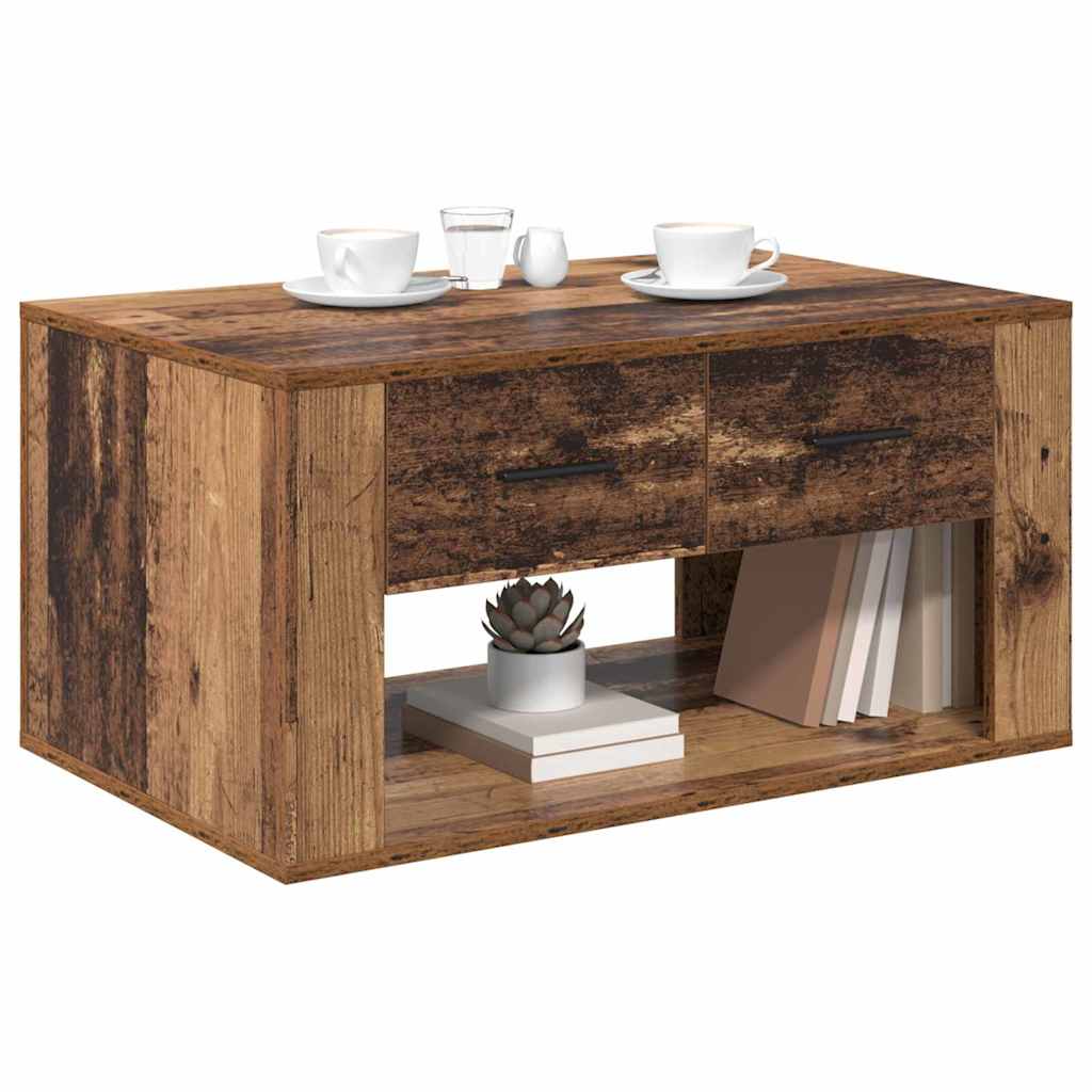 vidaXL Couchtisch mit Schubladen Altholz 80 x 50 x 40 cm Holzwerkstoff