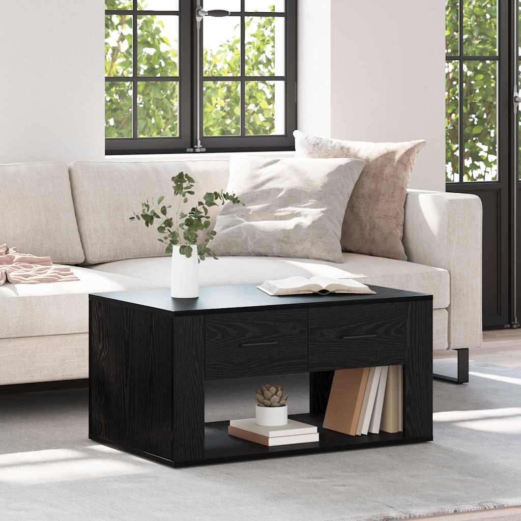 vidaXL Couchtisch Schwarz Eichen-Optik 80 x 50 x 40 cm Holzwerkstoff