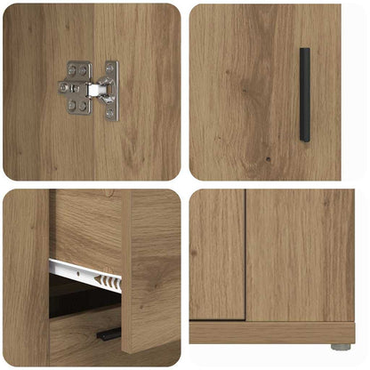 vidaXL mit Schubladen Artisan-Eiche 100 x 33 x 59,5 cm Holzwerkstoff