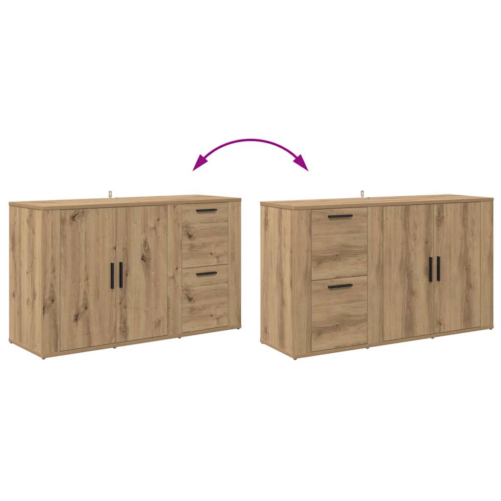 vidaXL mit Schubladen Artisan-Eiche 100 x 33 x 59,5 cm Holzwerkstoff