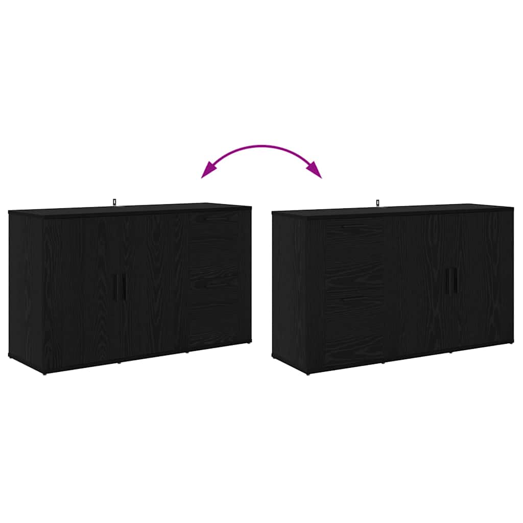 Schwarz Eichen-Optik 100 x 33 x 59,5 cm Holzwerkstoff