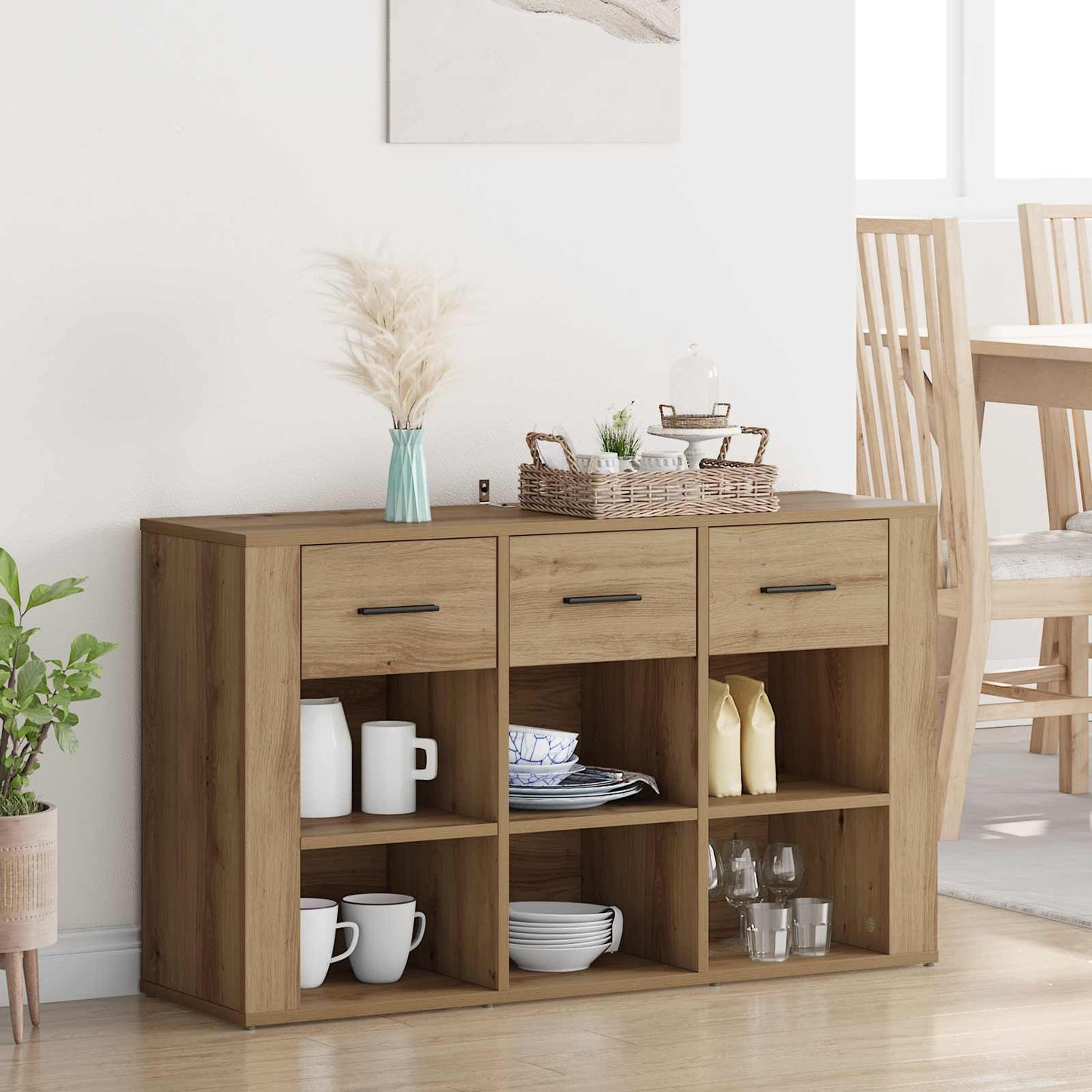 vidaXL Sideboard Artisan-Eiche 100 x 30 x 59,5 cm Holzwerkstoff