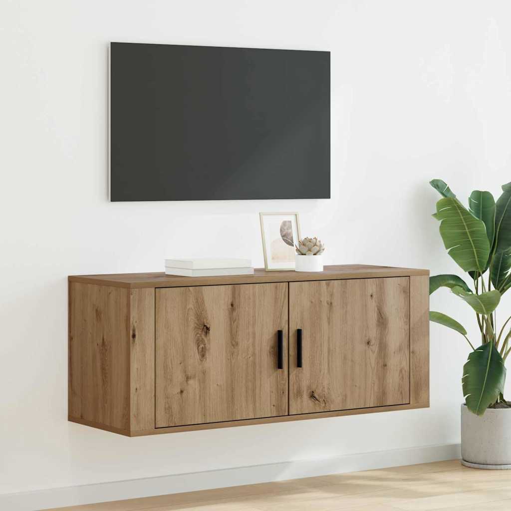 vidaXL Wandmontiertes TV-Regal Artisan-Eiche 100 x 34,5 x 40 cm