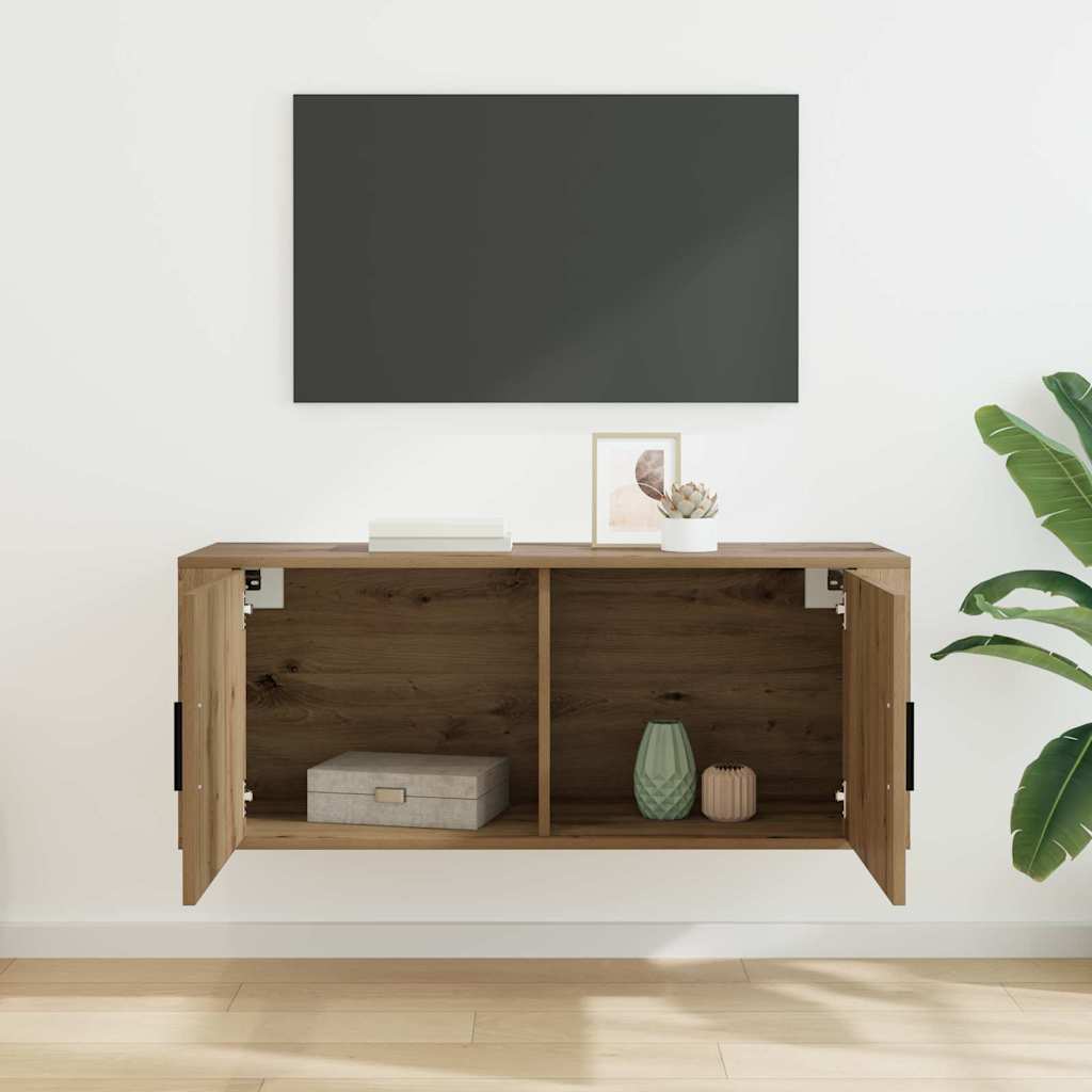 vidaXL Wandmontiertes TV-Regal Artisan-Eiche 100 x 34,5 x 40 cm