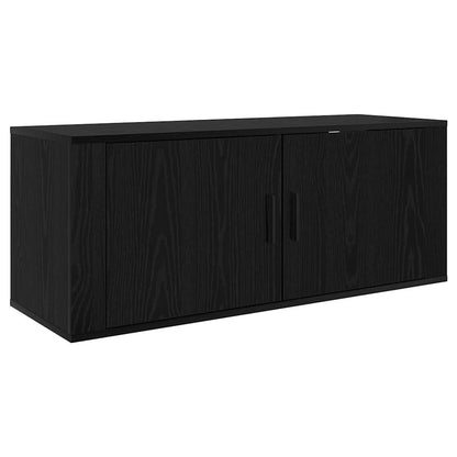 Wandmontiertes TV-Regal Schwarz Eichen-Optik 100 x 34,5 x 40 cm