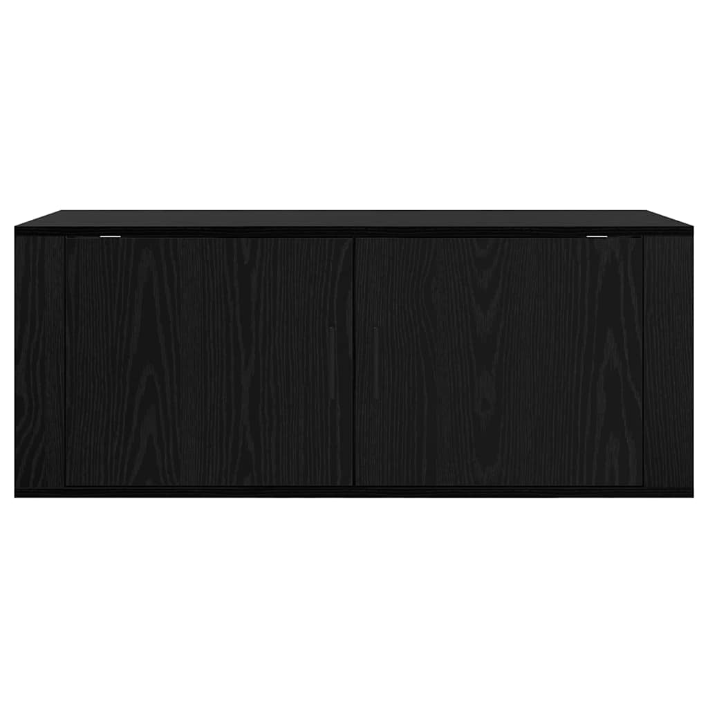 Wandmontiertes TV-Regal Schwarz Eichen-Optik 100 x 34,5 x 40 cm