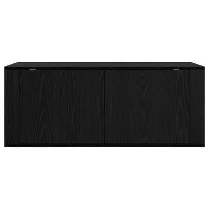 Wandmontiertes TV-Regal Schwarz Eichen-Optik 100 x 34,5 x 40 cm