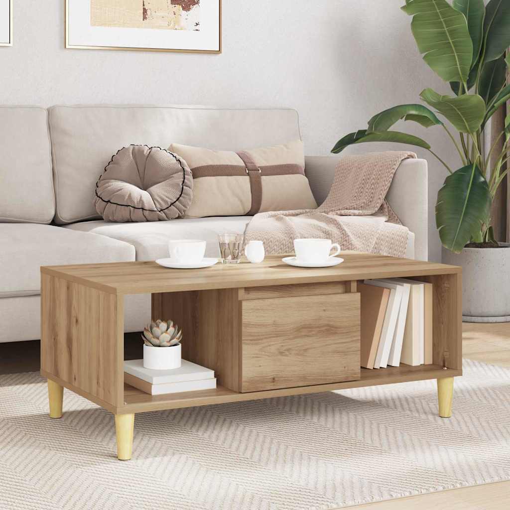 vidaXL Couchtisch Artisan-Eiche 90 x 50 x 26,5 cm Holzwerkstoff