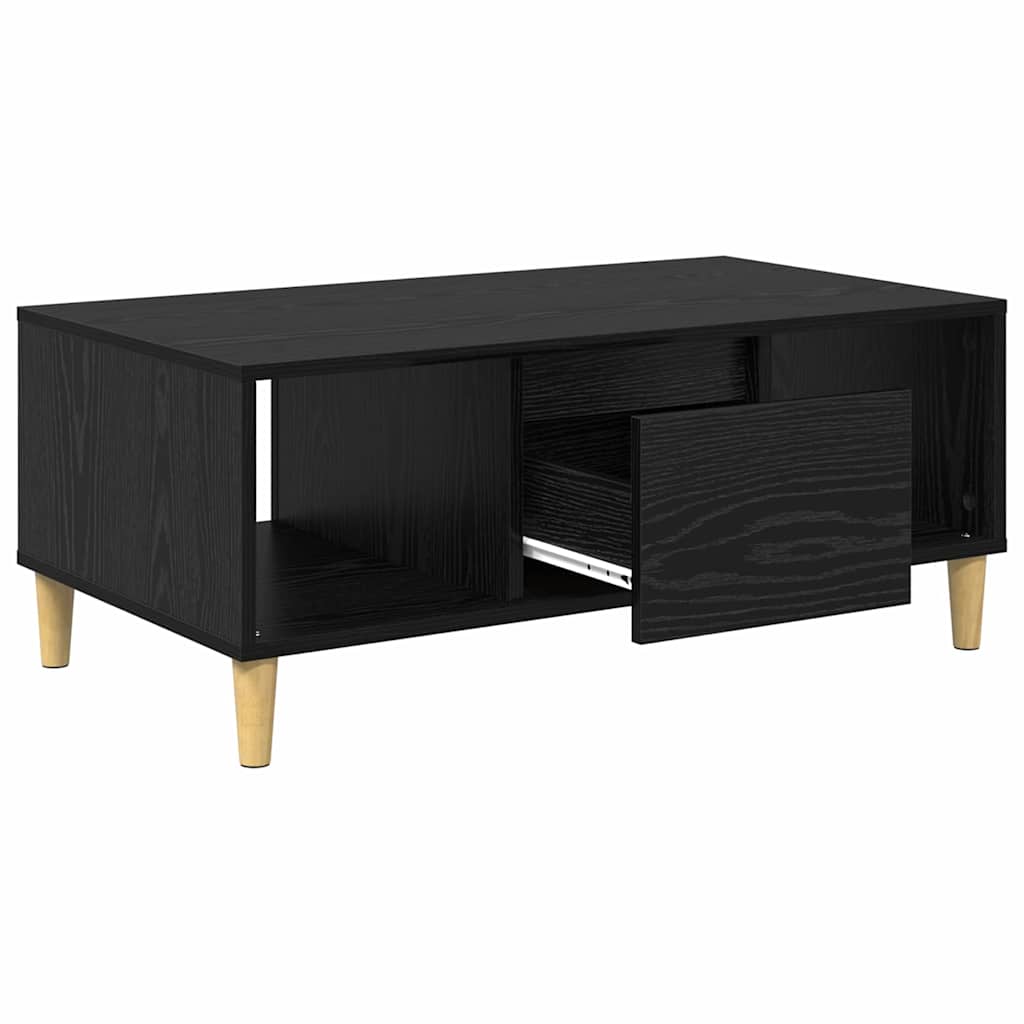 vidaXL Couchtisch Schwarz Eichen-Optik 90 x 50 x 26,5 cm Holzwerkstoff