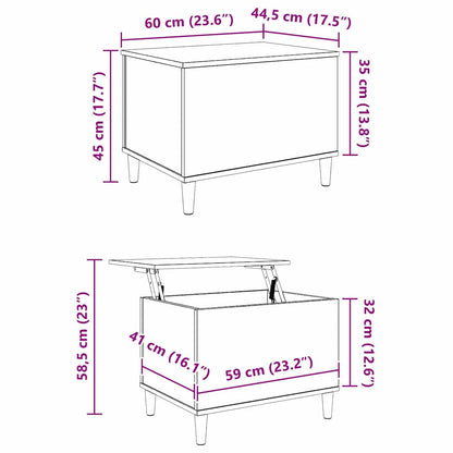 vidaXL Nachttisch Schwarz Eichen-Optik 60 x 44,5 x 45 cm Holzwerkstoff