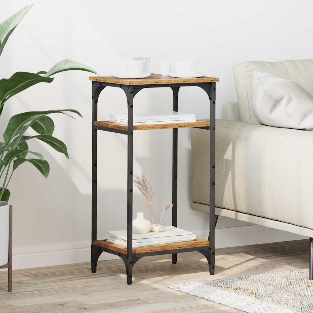 Beistelltisch mit Regal Altholz 40 x 30 x 75 cm Holzwerkstoff