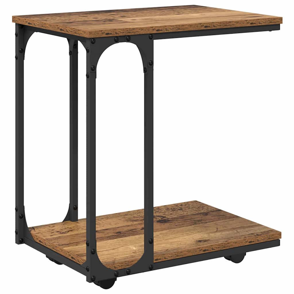 vidaXL Beistelltisch mit Regal Altholz 50 x 35 x 55.5 cm Holzwerkstoff