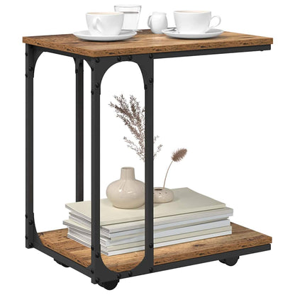 vidaXL Beistelltisch mit Regal Altholz 50 x 35 x 55.5 cm Holzwerkstoff