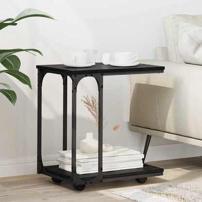 vidaXL Beistelltisch mit Regal Schwarz Eichen-Optik 50 x 35 x 55.5 cm