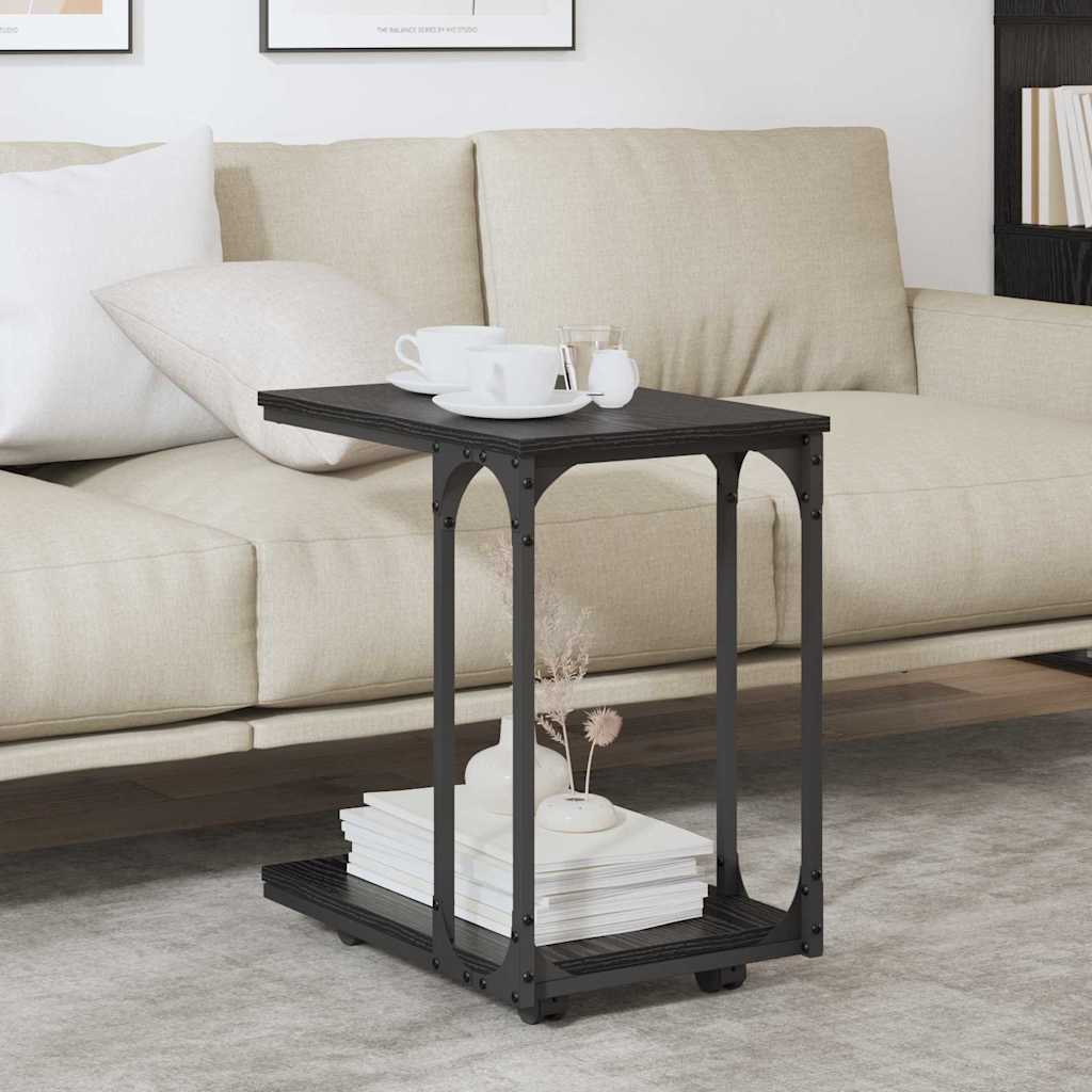 vidaXL Beistelltisch mit Regal Schwarz Eichen-Optik 50 x 35 x 55.5 cm