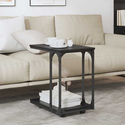 vidaXL Beistelltisch mit Regal Schwarz Eichen-Optik 50 x 35 x 55.5 cm