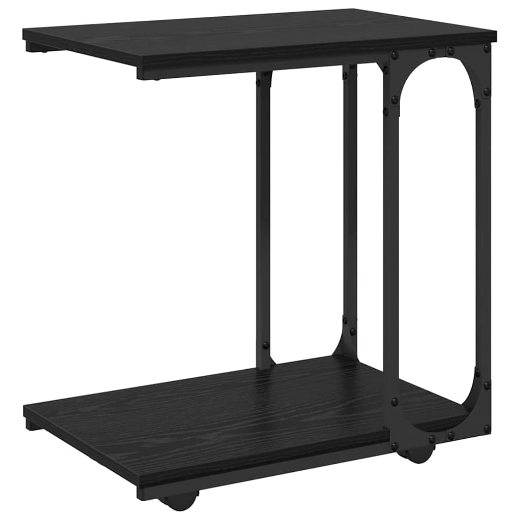 vidaXL Beistelltisch mit Regal Schwarz Eichen-Optik 50 x 35 x 55.5 cm