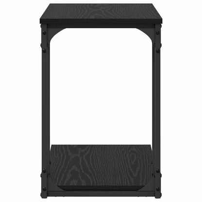 Beistelltisch mit Regal Schwarz Eichen-Optik 50 x 35 x 52 cm