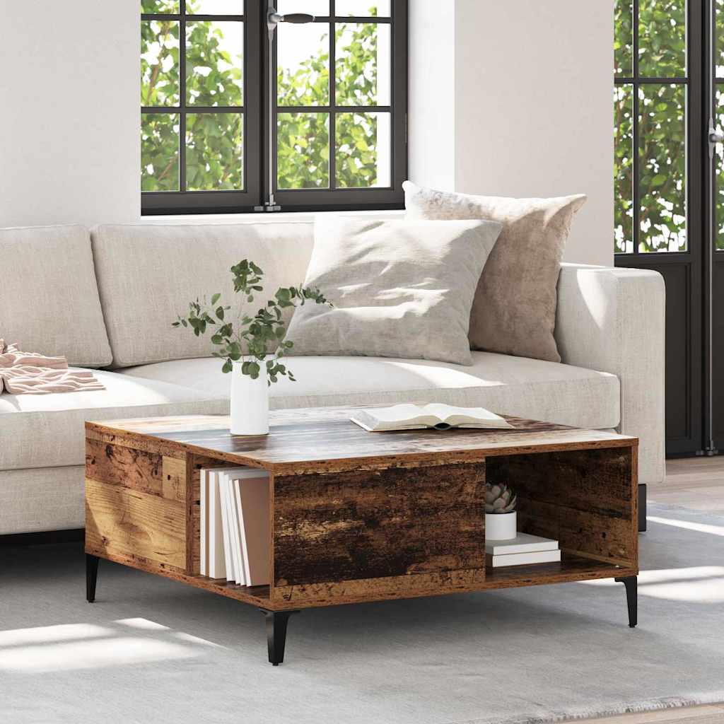 vidaXL Couchtisch Altholz 80 x 80 x 36,5 cm Holzwerkstoff