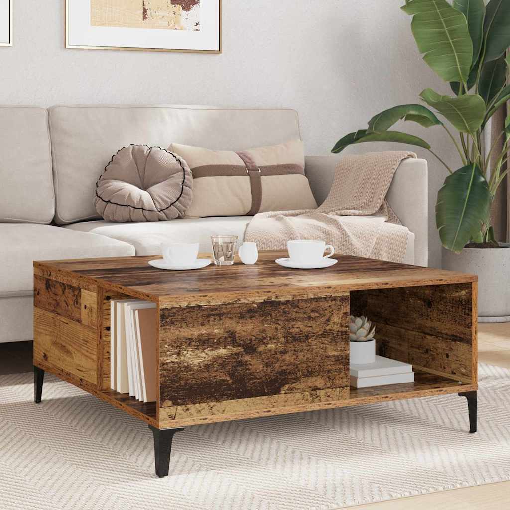 vidaXL Couchtisch Altholz 80 x 80 x 36,5 cm Holzwerkstoff