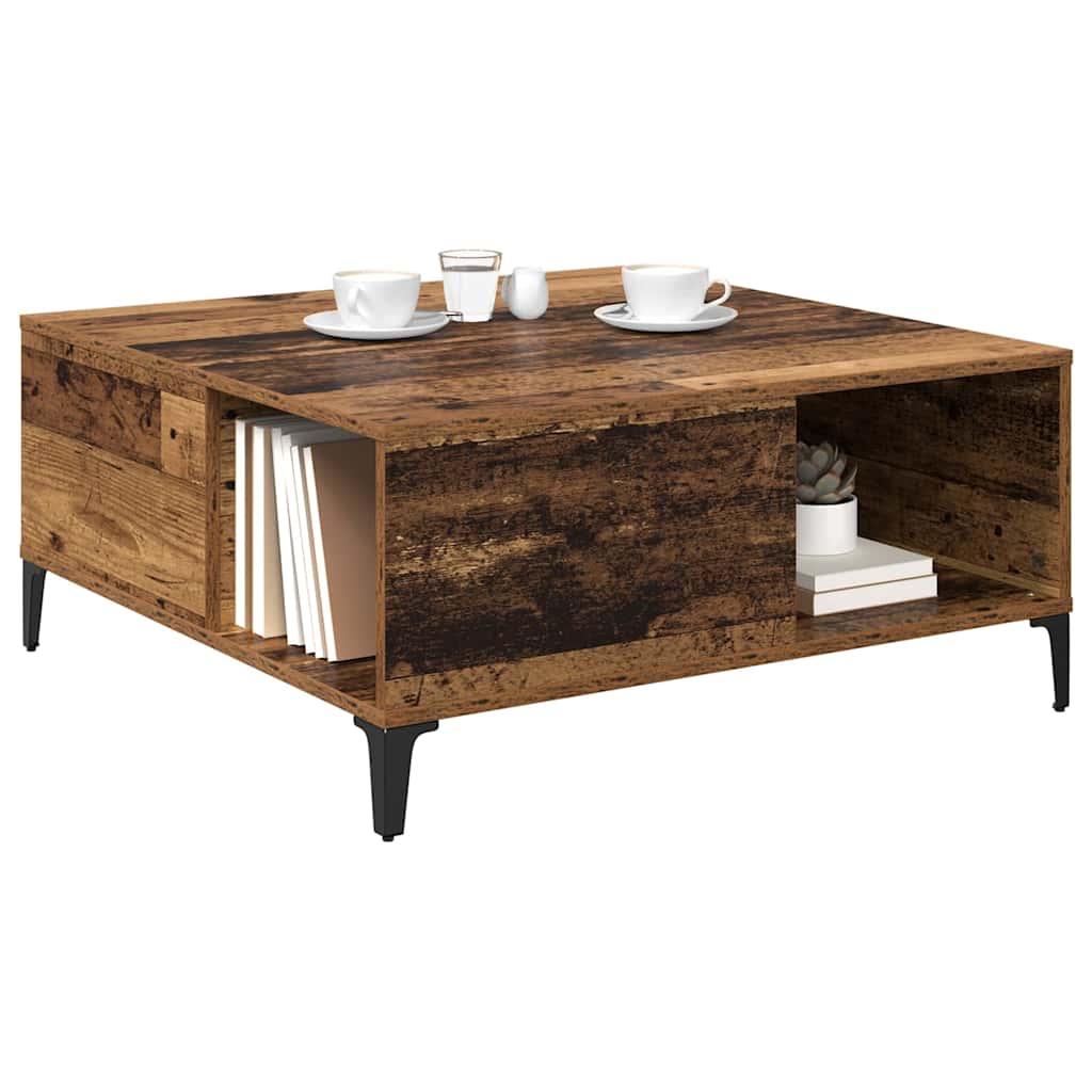 vidaXL Couchtisch Altholz 80 x 80 x 36,5 cm Holzwerkstoff