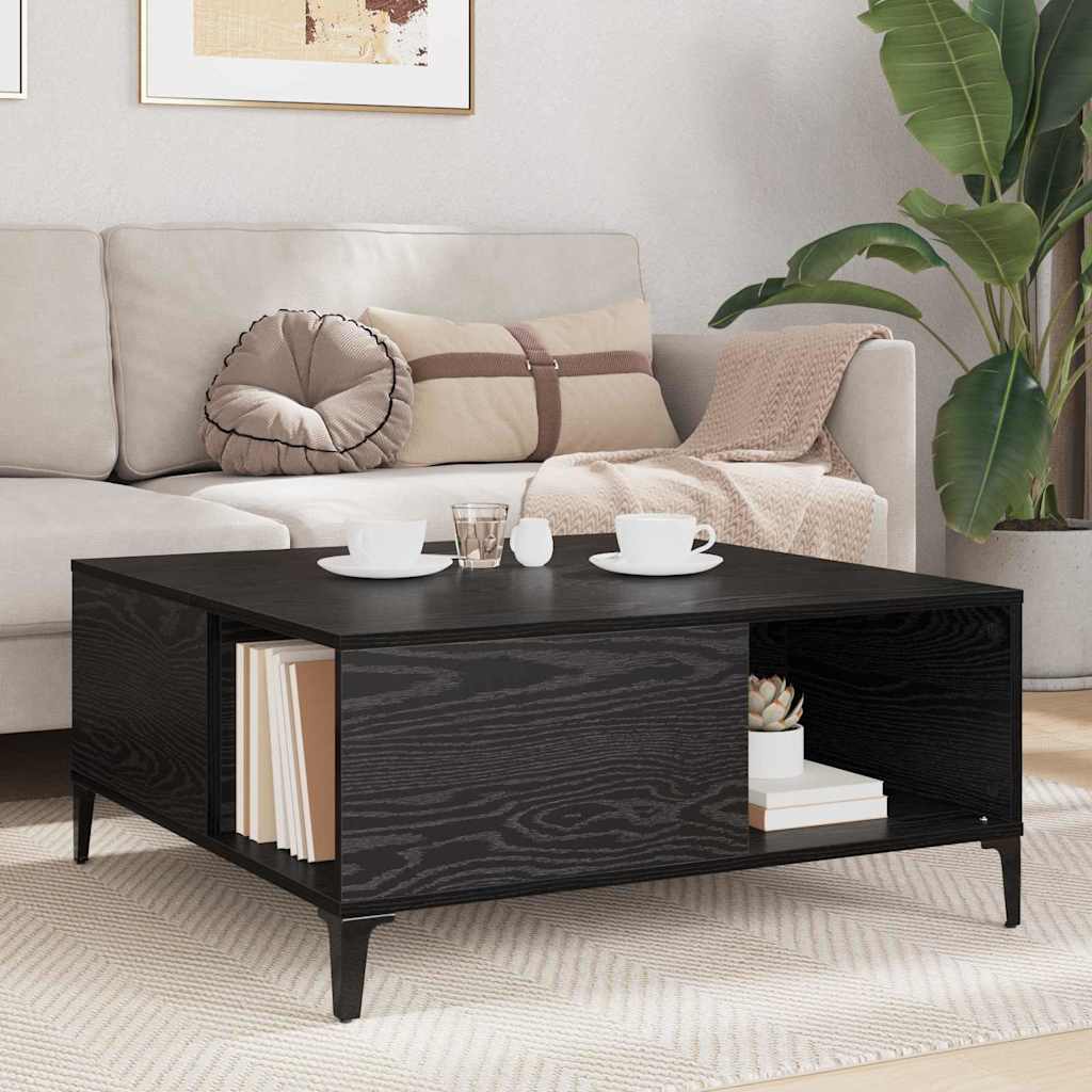 vidaXL Couchtisch Schwarz Eichen-Optik 80 x 80 x 36,5 cm Holzwerkstoff