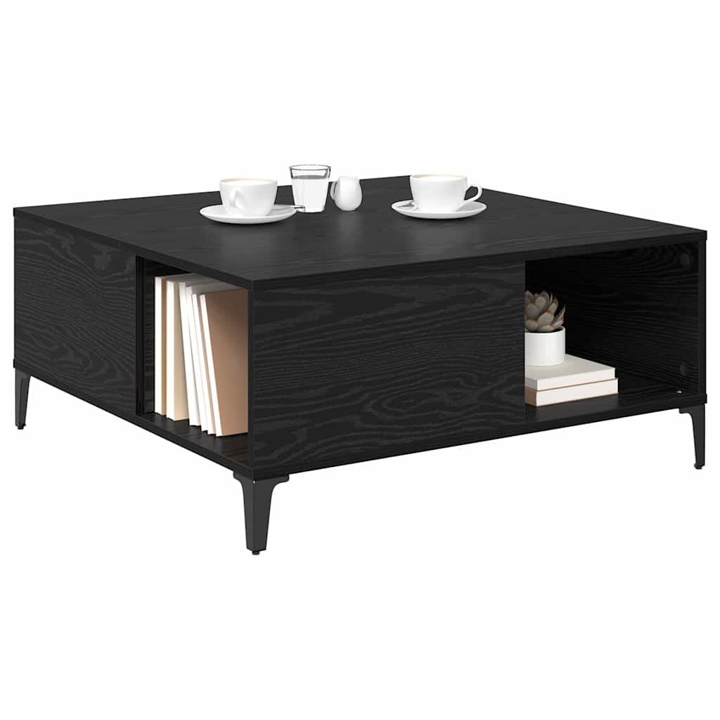 vidaXL Couchtisch Schwarz Eichen-Optik 80 x 80 x 36,5 cm Holzwerkstoff