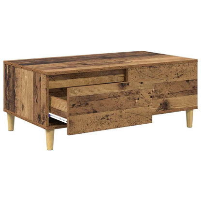 vidaXL Couchtisch mit Schubladen Altholz 90 x 50 x 35 cm Holzwerkstoff