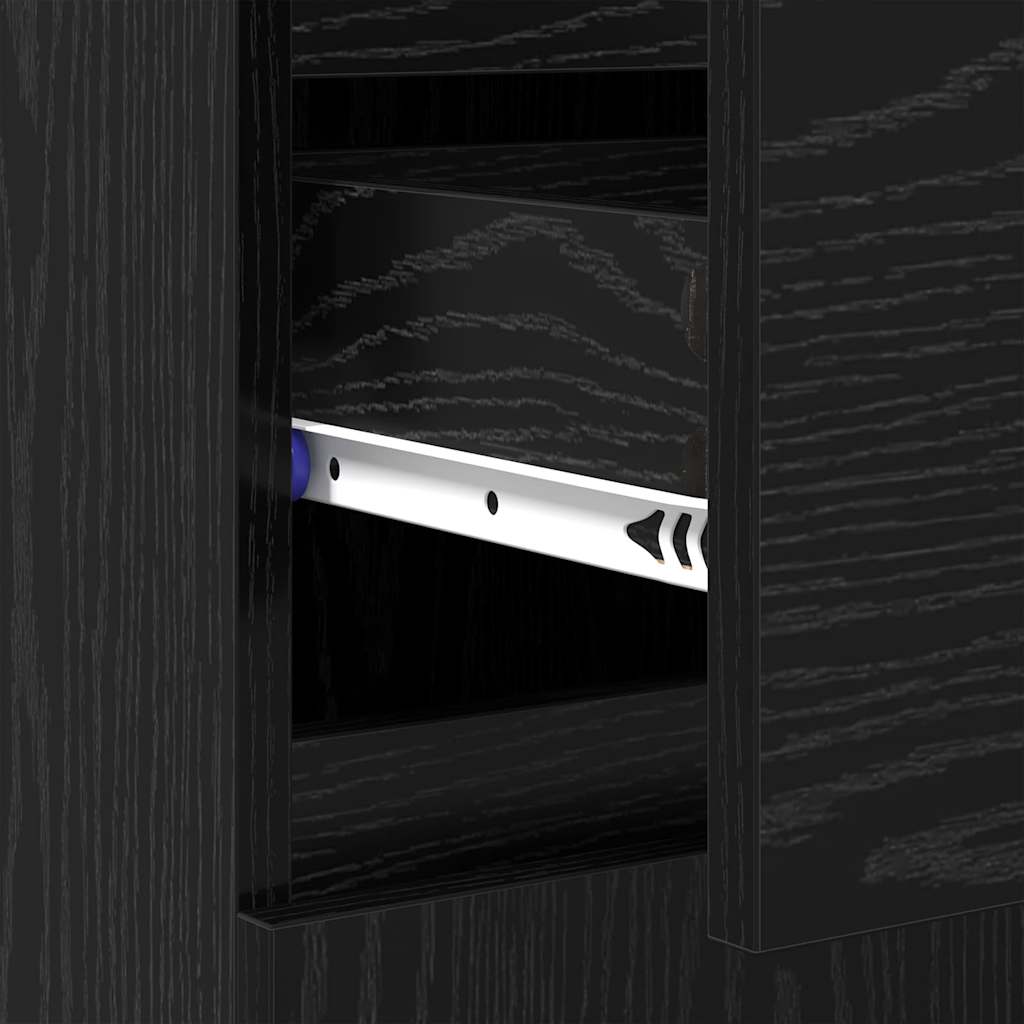 Sideboard Schwarz Eichen-Optik 60 x 35 x 70 cm Holzwerkstoff