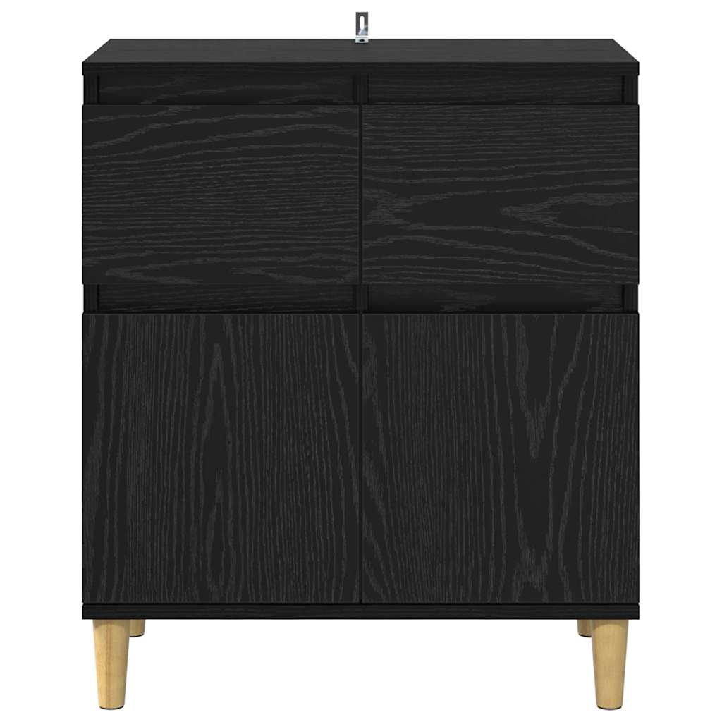 Sideboard Schwarz Eichen-Optik 60 x 35 x 70 cm Holzwerkstoff