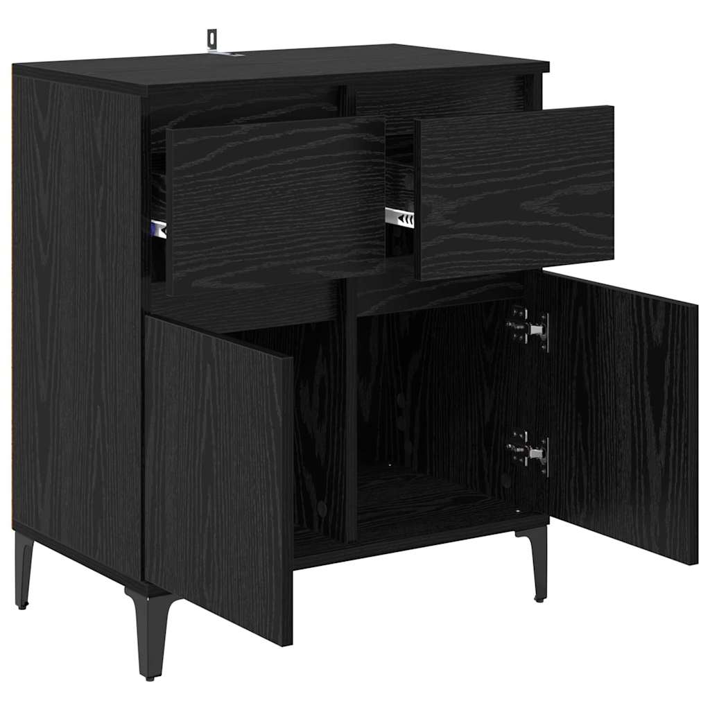 vidaXL Sideboard mit Schubladen Schwarz Eichen-Optik 60 x 35 x 70 cm
